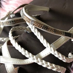 White (brown sole) Oneill Sandals